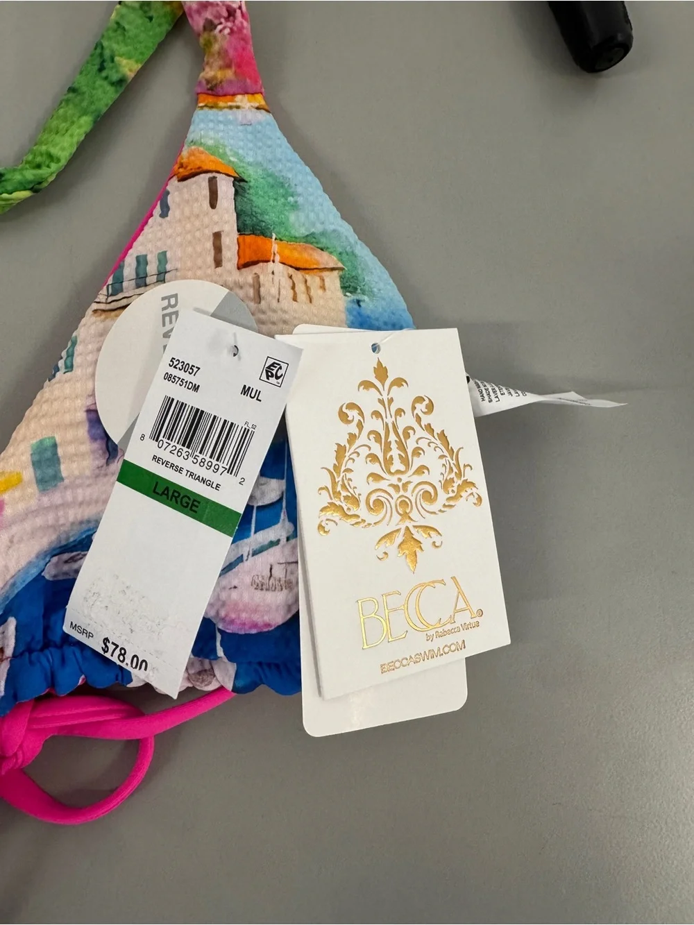 BECCA Positano Reversible Triangle Bikini Top